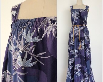 Vintage Bamboo Shoots Hawaiian Dress