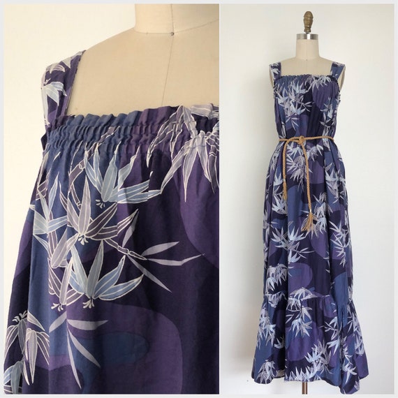 Vintage Bamboo Shoots Hawaiian Dress