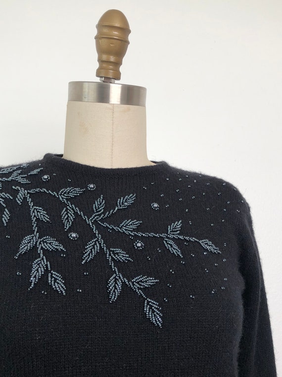 Vintage Beaded Branches Sweater - image 2