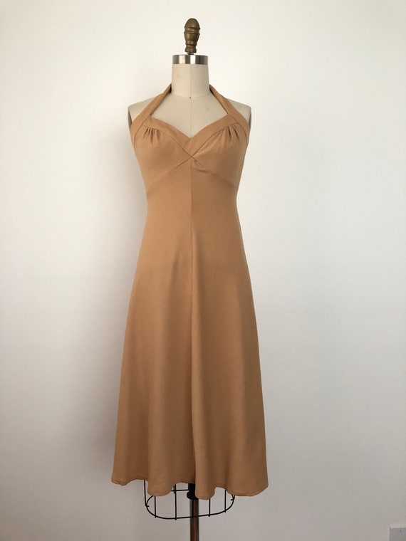 1970s Camel Halter Dress - image 8