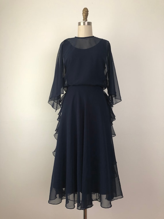 1970s Marino Ruffled Dress - image 2