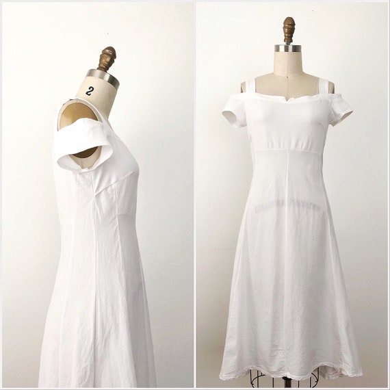90s Lorena Dress | vintage white sundress - image 1