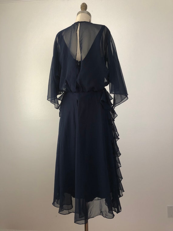 1970s Marino Ruffled Dress - image 6