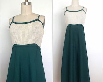 1970s Forest Green Dress