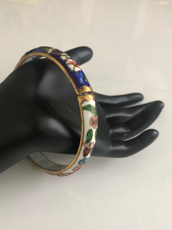 Vintage Cloisonné Floral Bangle | Vintage Floral … - image 7