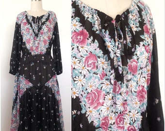 1970s Mari-Martin Floral Dress