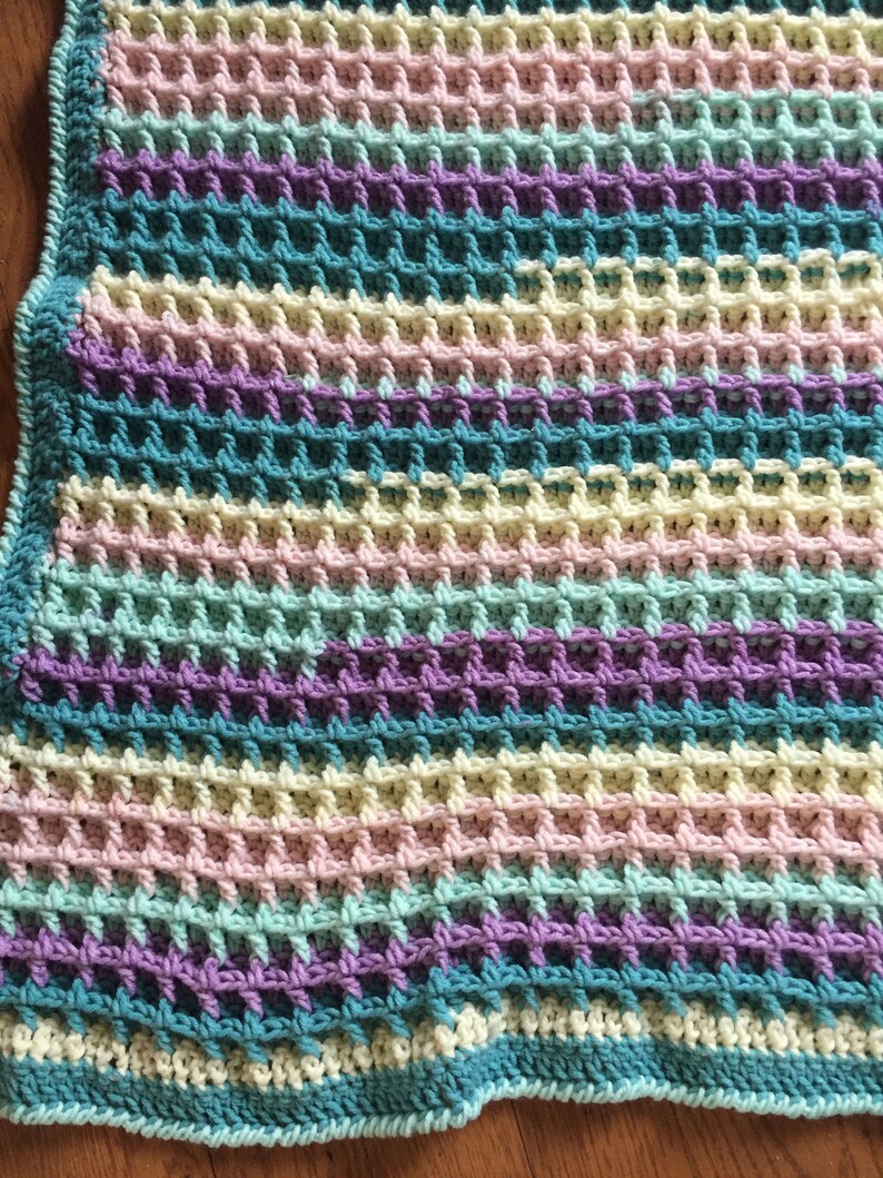 Waffle Stitch Multi-Colored Afghan image 2