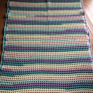 Waffle Stitch Multi-Colored Afghan image 1