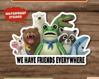 Portland Frog and Friends Protest Sticker, Resist Fascism Sticker, Frogs Together Strong, Freedom Frog, Anti Maga Sticker, Anti ICE Sticker