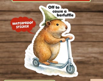 Pegatina "A armar jaleo", divertida pegatina de patinete de marmota, divertida pegatina sarcástica de salud mental animal para adultos