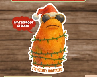 I’m Mildly Irritated Marcus the Worm Sticker, Marcus the Worm Christmas Sticker, Robert Help Marcus The Worm Sticker