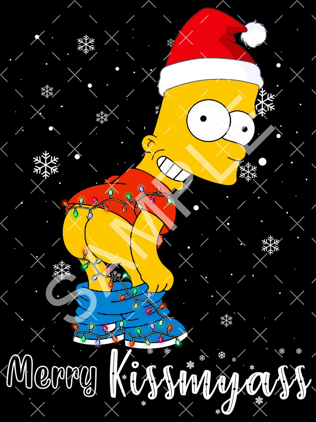 Merry Kissmyass Lustige Bart Simpson Die Simpsons Weihnachten Etsy.de