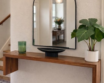 Floating Entry Table | Solid Wood Entryway Wall Shelf | Modern Handmade Hallway Console Shelf