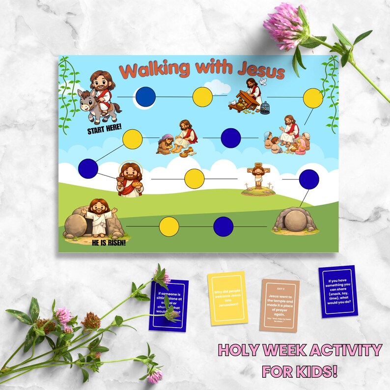 Holy Week Board Game for Kids Printable | Easter Bible Game | Christian ...