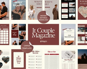 Personalized Digital Couple Magazine Canva Template