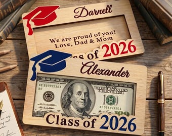 Tarjetero de graduación personalizado, regalo personalizado para graduados de secundaria, tarjetero para graduados de 2026, recuerdo de graduación universitaria