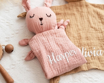 Personalized Embroidered Baby Comforter, Custom Baby Name Comforter Blankets, Muslin Baby Comforter, Baby Shower, Baby Gift, Newborn Gift