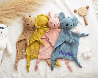 Personalized Embroidered Baby Comforter, Custom Baby Name Comforter Blankets, Muslin Baby Comforter, Baby Shower, Baby Gift, Newborn Gift