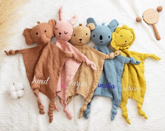 Personalized Muslin Baby Comforter, Embroidered Baby Name Comforter, Soft Cotton Comforter, Baby Shower, Custom Baby Gift, Newborn Gift
