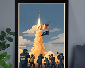 Artemis II To The Moon And Beyond Poster, Retro Manned Lunar Mission Poster, Artemis 2026 Back to the Moon Poster for Science Fans