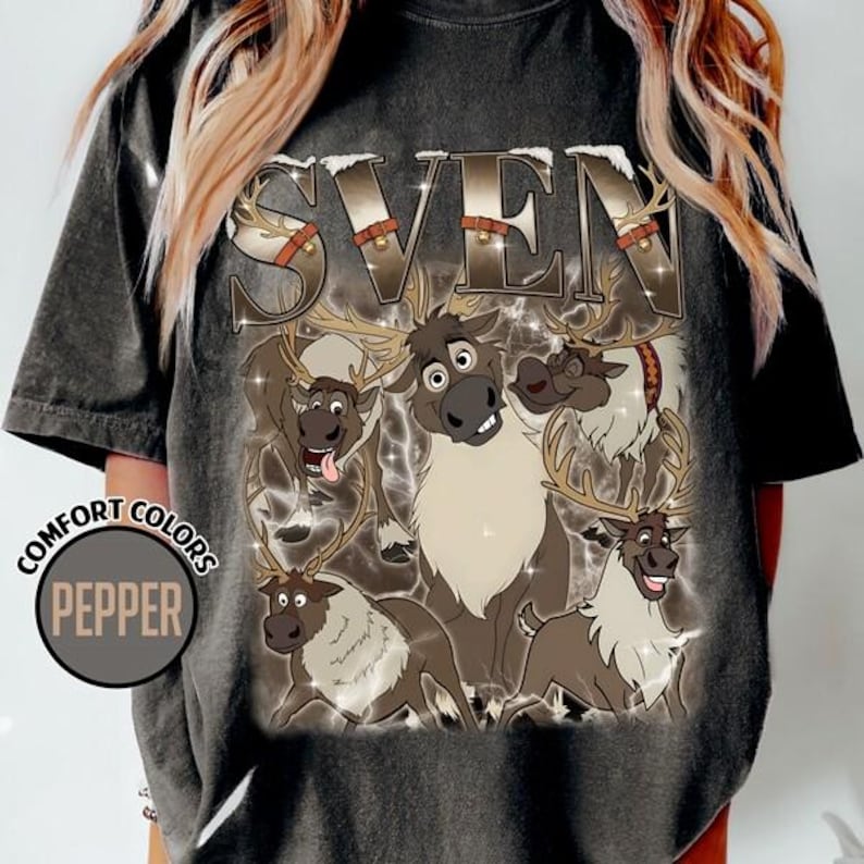 Bootleg Disneyland Sven Reindeer Shirt, Disneyland Frozen Elsa Sven Homage Tee, Disneyland Animal Kingdom Vintage Shirt, Retro 90s Tee Bild 1