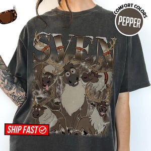 Bootleg Disneyland Sven Reindeer Shirt, Disneyland Frozen Elsa Sven Homage Tee, Disneyland Animal Kingdom Vintage Shirt, Retro 90s Tee Bild 7
