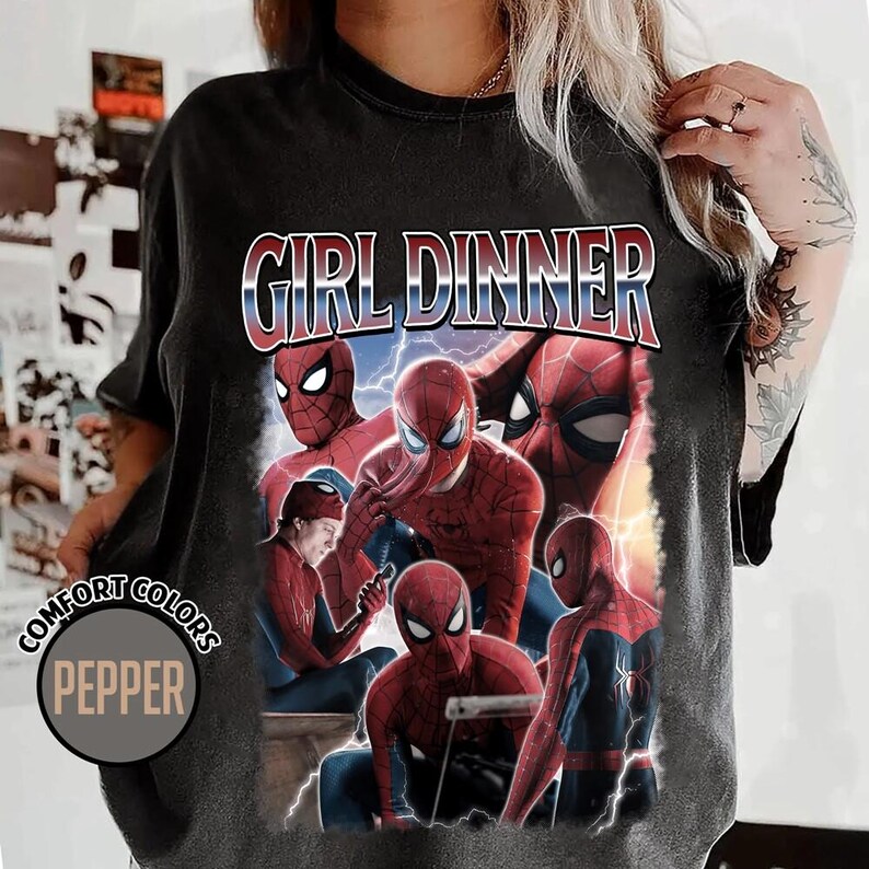 Peter Parker Tom Holland Spider Hero Movie Vintage Bootleg 90s Shirt, A Brand New Day Tee, MCU Superhero Tee, Disneyworld Trip afbeelding 2