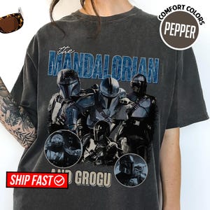 The Mandalorian And Grogu Baby Yoda Shirt, Disneyland Party 2026 Tshirt, Matching Family Shirts, Father Day, Dad Gifts Vintage Shirt immagine 3