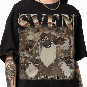 Bootleg Disneyland Sven Reindeer Shirt, Disneyland Frozen Elsa Sven Homage Tee, Disneyland Animal Kingdom Vintage Shirt, Retro 90s Tee Bild 2