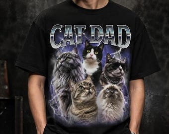 Custom Pet Bootleg Shirt, Custom Retro Cat Bootleg Shirt, Custom Photo Shirt, Custom Your Own Bootleg Here, Pet Photo Shirt, Cat Dad Gift