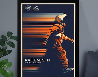 Artemis II To The Moon And Beyond Poster,Manned Lunar Mission Poster, Artemis 2026 Back to the Moon Poster for Science Fans
