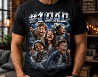 Custom Dad Shirt, Custom Bootleg Rap Tee With Face Photo, Customized Father's Day Gift, Daddy Shirt Best Dad Ever Shirt, Unique Gift for Dad