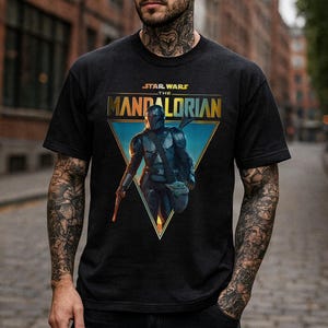 StarWars The Mandalorian T-Shirt, Retro StarWars Shirt, Disneyland Family Matching Shirt, Galaxy's Edge Trip, WDW image 3