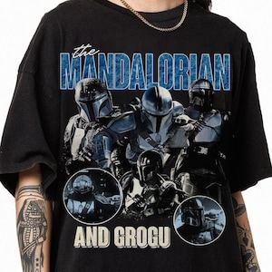 The Mandalorian And Grogu Baby Yoda Shirt, Disneyland Party 2026 Tshirt, Matching Family Shirts, Father Day, Dad Gifts Vintage Shirt immagine 1