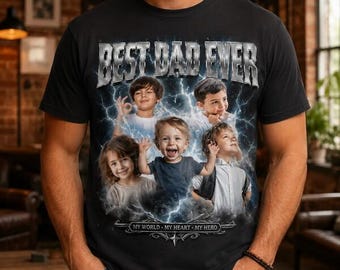 Daddy Shirt Best Dad Ever Shirt, Custom Dad Shirt, Custom Bootleg Rap Tee With Face Photo, Customized Father's Day Gift, Unique Gift for Dad