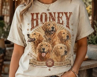 Custom Pet Vintage Bootleg T-Shirt, Retro Personalized Pet Photo + Name Comfort Shirt, Custom Dog Portrait Top, Design Cat Shirt Tee
