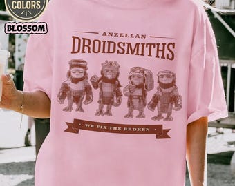 Starwars The Mandalorian And Grogu Anzellan Droidsmith Fix The Broken T-Shirt Comfort Tee, Father's Presents, Starwars Fan Tee, Grogu Tee