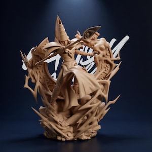 Dark Spellcaster Mage STL 3D Print Model Arcane Wizard Statue Fantasy Magic Figure Pre Supported