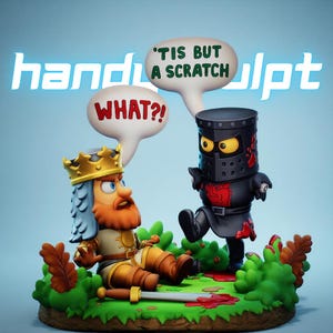 Chibi The Black Knight STL File for 3D Printing – Monty Python Holy Grail Collectible Diorama Figure