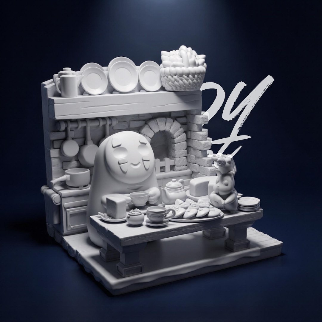 Chibi No Face – Spirited Away STL | Cute Kitchen Diorama 3D Print Model ...