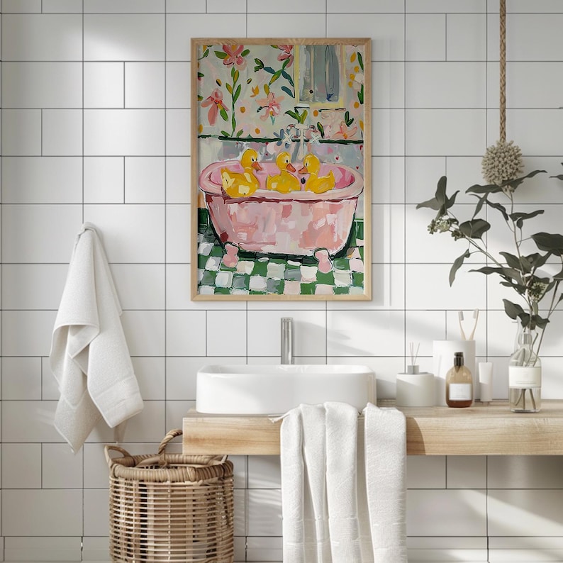 Duck Bath Art Print, Nursery Decor, Kids Room Wall Art, Bathroom Decor ...