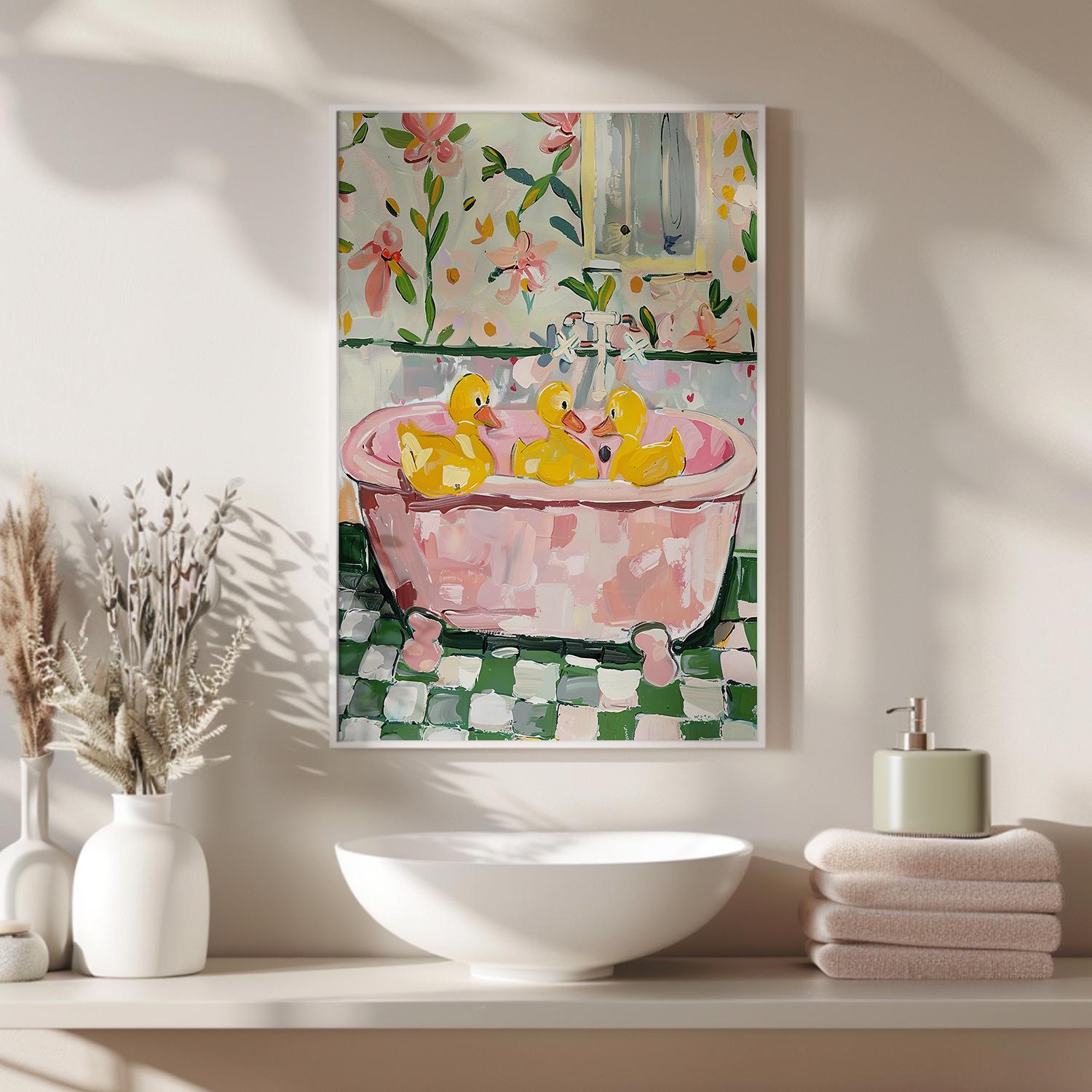 Duck Bath Art Print, Nursery Decor, Kids Room Wall Art, Bathroom Decor ...