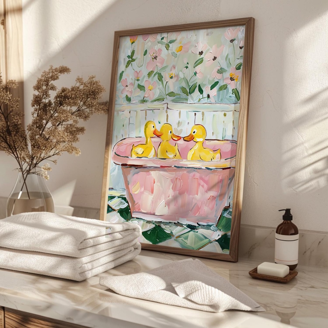 Duck Bath Art Print, Nursery Decor, Kids Room Wall Art, Bathroom Decor ...