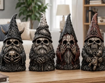 Skull Gnome STL Bundle | Gothic Garden Gnome 3D Print Files