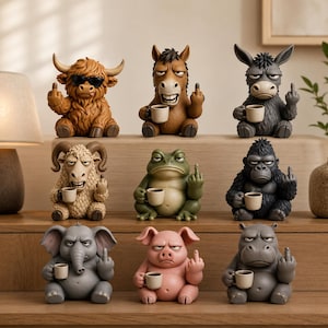 Middle Finger Animal STL Bundle | 9 Funny Grumpy Animals | Sarcastic 3D Printable Figurines