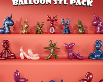 3D Balloon Animal STL Pack | Toy Decor Figures (Printable Files)