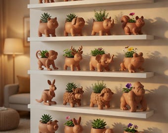 Paquete de más de 20 archivos STL para impresión 3D de Mega Animal Planter V2.0 (descarga digital)