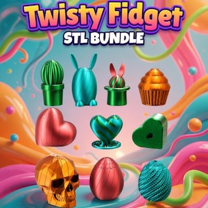 Twisty Fidget STL Bundle – 3D Printable Files | Flexi Toys, Stress Relief, 3MF STL Pack