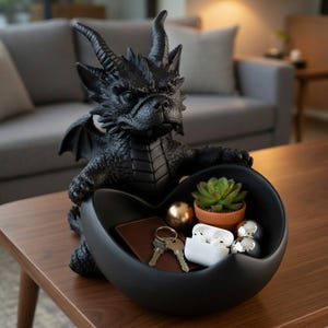 Soporte para dragón (STL y 3MF) / Cuenco de dragón de fantasía (Impresión 3D)