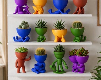 PlantBuddy STL Bundle | 3D Plant Pot Figures | Succulent Planter Files